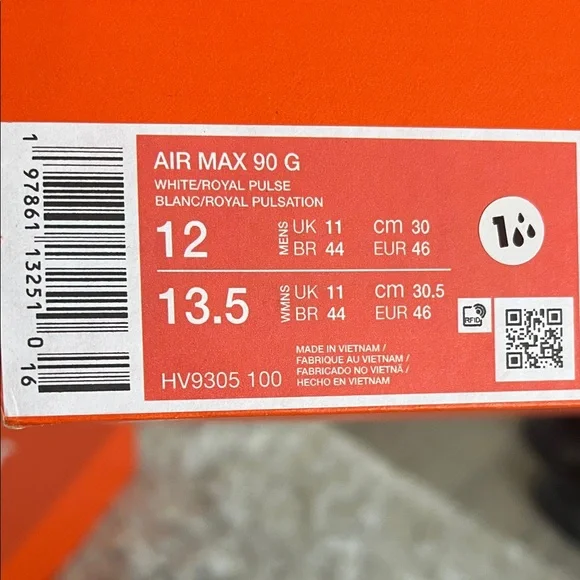 Nike Air Max Soft Spike Golf Shoes White and Blue - Picture 9 of 10